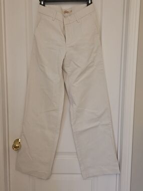 Cream Wide Leg Chino Pants